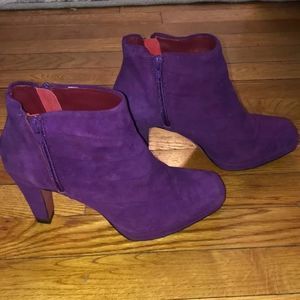 Oh! Healthy Heels Talla Kid Suede Purple Booties size 38